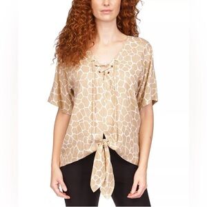 Michael Kors Animal print front tie top!